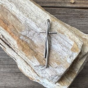 Silpada N1483 Great Impressions Sterling Silver Stick Twig Cross Pendant